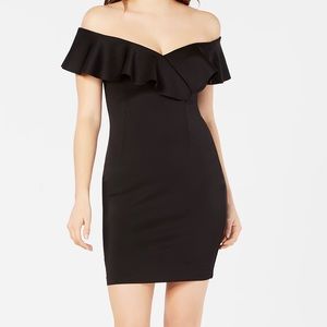 GUESS Shaye Ruffle-Trim Bodycon Dress